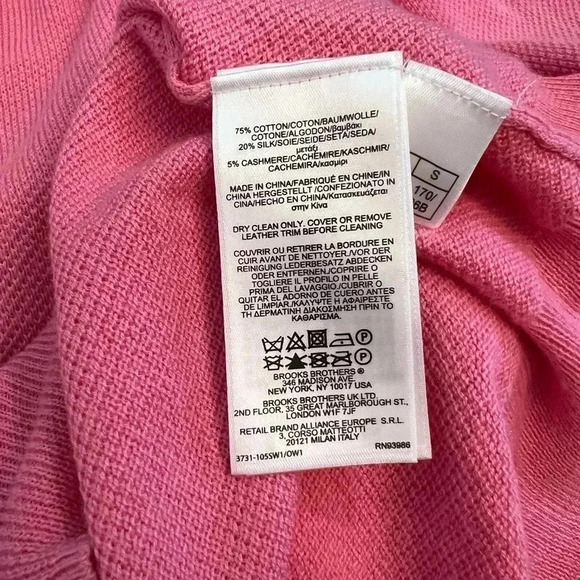 Brooks Brothers Quarter Zip Cotton Pullover Pink Sz S - Picture 8 of 8